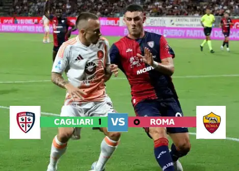 Cagliari Jinakkan AS Roma dengan skor 1-0