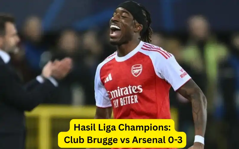 Hasil Liga Champions: Club Brugge vs Arsenal 0-3
