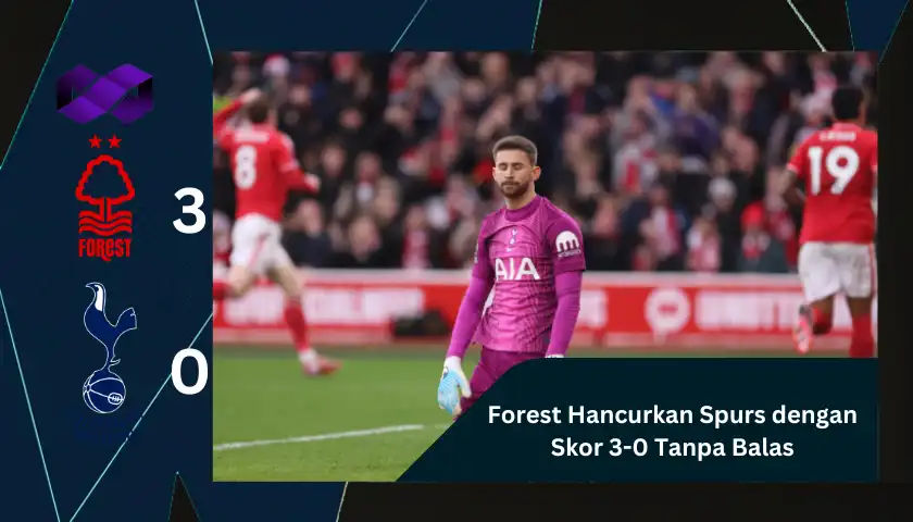 Pemain Spurs Tertunduk lesu setelah di hancurkan Forest