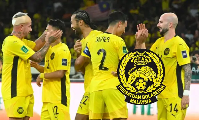 Para pemain Timnas Malaysia Merayakan Kemenangan